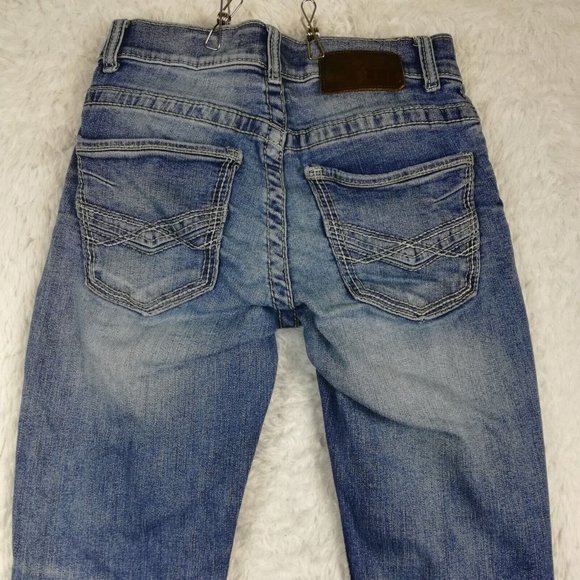 BKE Mens Jeans Alec Straight Leg‎ Blue Denim Stone Wash Whiskering 28 - Picture 4 of 14
